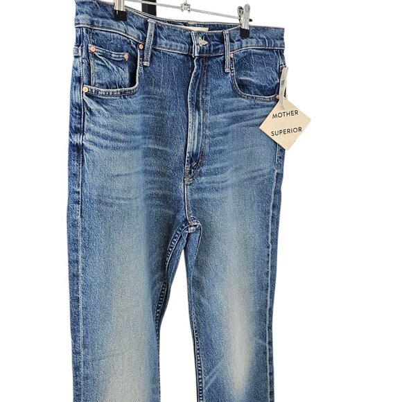 MOTHER Superior The Scooter Ankle Jeans, I'm a Winner, Mini Flare, High Rise 32 - Picture 11 of 11